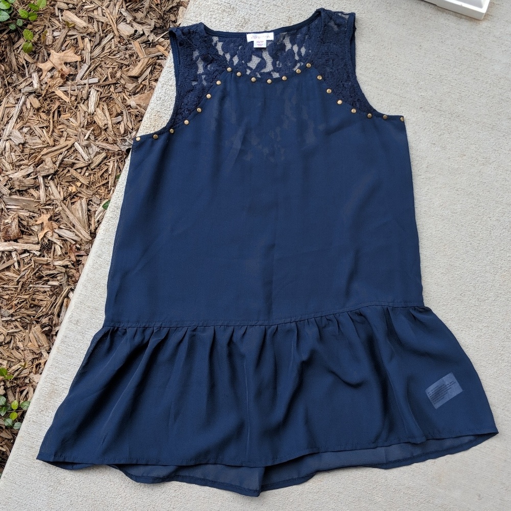 Navy Sheer Top